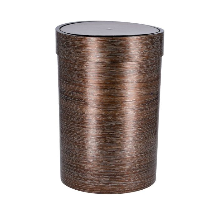 Royalford RF8693 8L Dust Bin - Swing top Lid, Durable Design, Unique Wood Finishing and Polymer Material - Trash Bin Perfect for Home or Office Use - Easy to Clean, Smooth Polishing Surface & Stylish Design