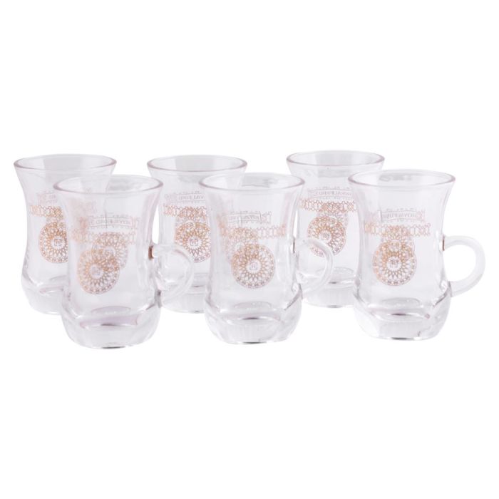 Tea Cups with Saucer, 12 Pcs - Made up of High Quality Glass for Regular Use | Ideal for Tea, Coffee, Latte, Cappuccino or Espresso Cup with Saucer | Tea Glass Set of 12 Pcs (Laya)