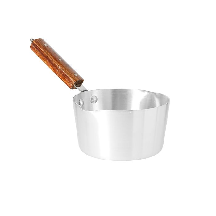 Royalford RF8992 7" Aluminium Milk Pan with Wooden Handle - Aluminium Saucepan - Pouring Spout with Hanging Loop - Tea Pan Saucepan Milk Pot - Ideal as Coffee Pot, Tea Pot, Milk Pot & a Small Saucepan