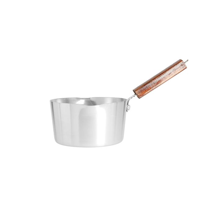 Royalford RF8992 7" Aluminium Milk Pan with Wooden Handle - Aluminium Saucepan - Pouring Spout with Hanging Loop - Tea Pan Saucepan Milk Pot - Ideal as Coffee Pot, Tea Pot, Milk Pot & a Small Saucepan