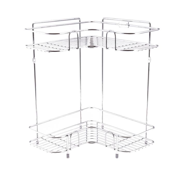 2 Tier Corner Rack - Rust Free Stainless Steel Shower Caddy Rack Bathroom Organizer Corner Shelf | Ideal for Bedroom, Bathroom, Kitchen or Living Room