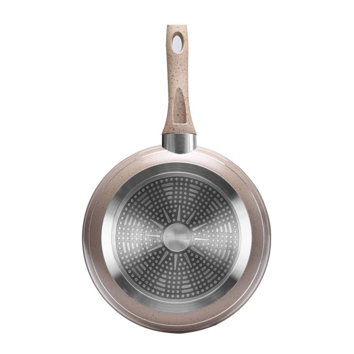 Royalford 24cm Smart Fry Pan - 5 Layer Granite Non-Stick Coating Pan | Multiple Hob Compatibility | Heat-Resistant Handle with Hanging Loop | Ideal Frying, Cooking, Sauteing & More