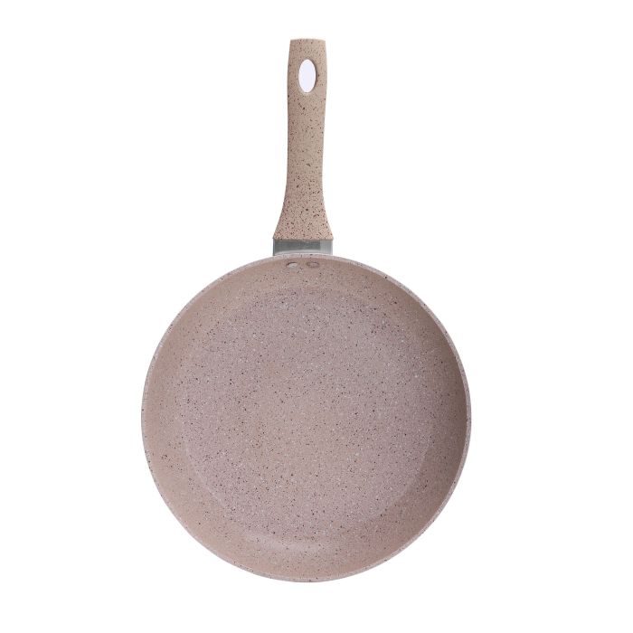Royalford 24cm Smart Fry Pan - 5 Layer Granite Non-Stick Coating Pan | Multiple Hob Compatibility | Heat-Resistant Handle with Hanging Loop | Ideal Frying, Cooking, Sauteing & More