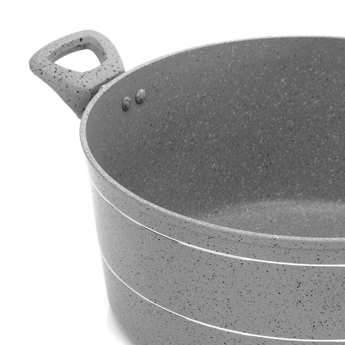 Royalford RF9472 Smart Casserole with Glass Lid - Durable Marble Coating, High-Quality Forged Aluminium Construction, Non-Stick Dish for Gas, Induction & Ceramic Hobs - 3.8MM Induction Bottom - (32x14) cm