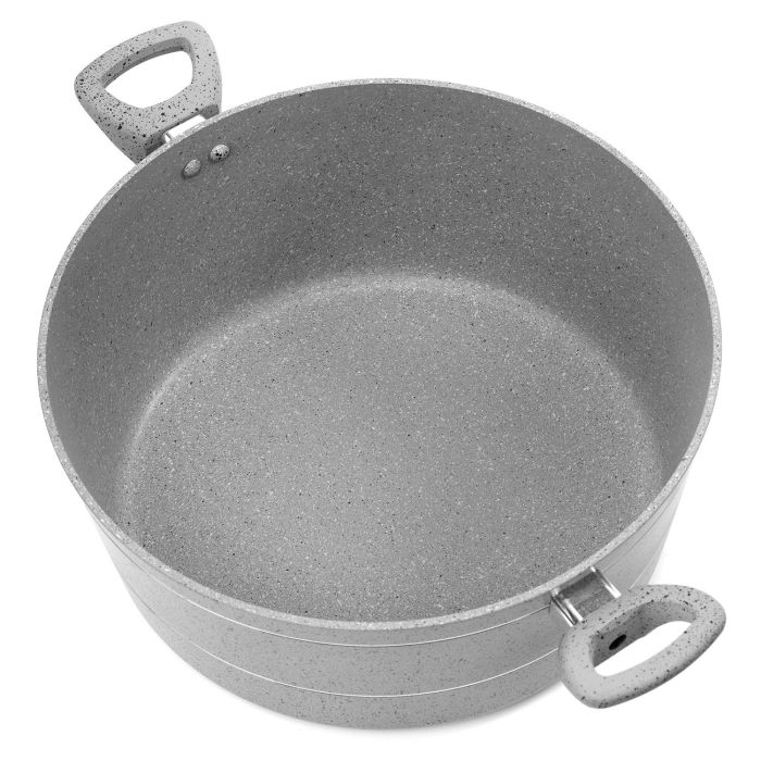 Royalford RF9472 Smart Casserole with Glass Lid - Durable Marble Coating, High-Quality Forged Aluminium Construction, Non-Stick Dish for Gas, Induction & Ceramic Hobs - 3.8MM Induction Bottom - (32x14) cm