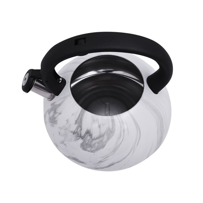 Royalford RF9668 3L Whistling Kettle - Portable Marble Design Whistling Tea Kettle with Heat Resistant Handle | Ergonomic Pouring Spout | Compatible with Gas, Induction, Hot Plate, Halogen, & Ceramic Tops