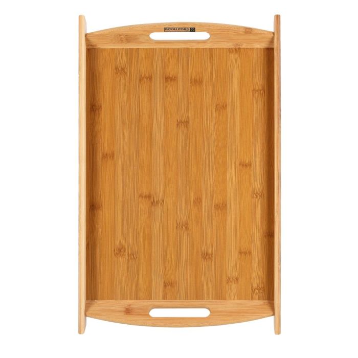 Bamboo Tray -Serving Platters/Breakfast Tray - Lightweight, Eco-Friendly & Durable - Perfect for Bed Breakfast Tea Serving Tray - Multi-Functional Serving Tray with Handles (45x29x4.8 Cm)