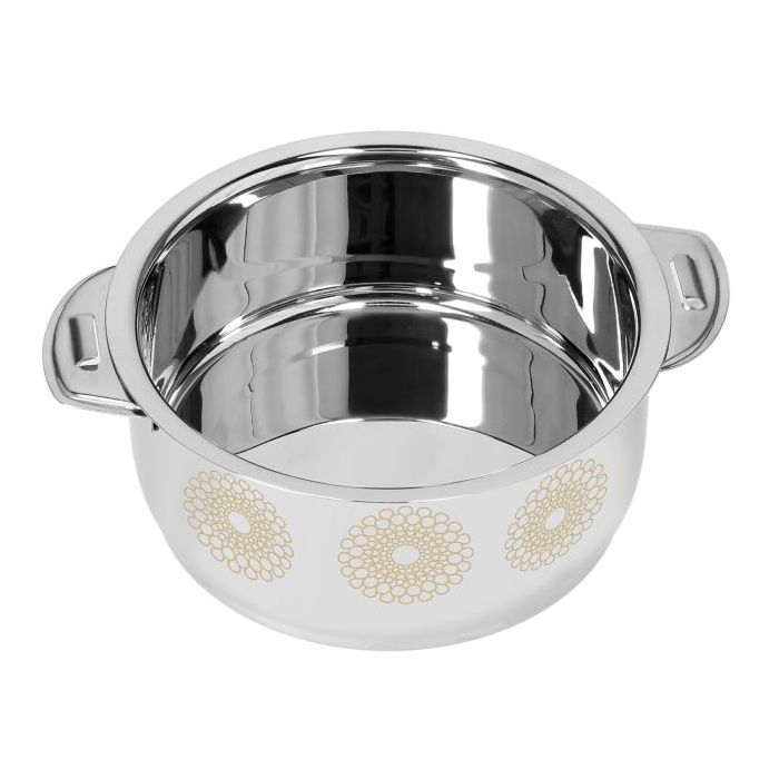 Royalford RF9712 Salwa Double Wall Stainless Steel Hot Pot 2000ML - Portable Extra Deep Hot Pot | Serving Dishes with Lids | Twist Lock | Hot Food Storage & Warmers Pots| Storage Saver for Everyday Use