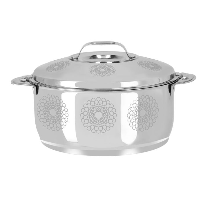 Royalford Salwa Double Wall Stainless Steel Hot Pot 4000ML - Portable Extra Deep Hot Pot | Serving Dishes with Lids | Twist Lock | Hot Food Storage & Warmers Pots| Storage Saver for Everyday Use