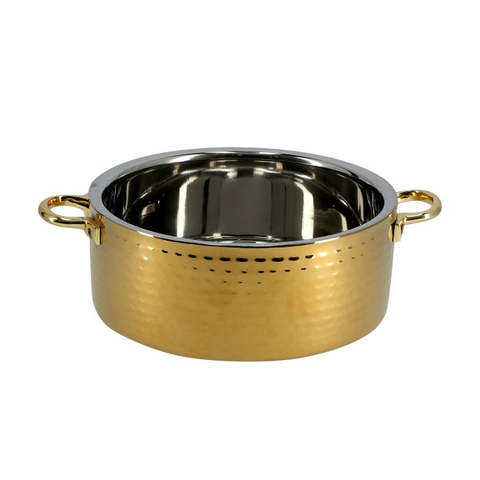 Royalford RF9722 4L Stainless Steel Monarch Dome Hot Pot | Insulated Serving Dish with Lid | Comfortable Handle | Ideal Catering, Storage Saver for Everyday Use | Keeps Food Warm or Cold (Gold)