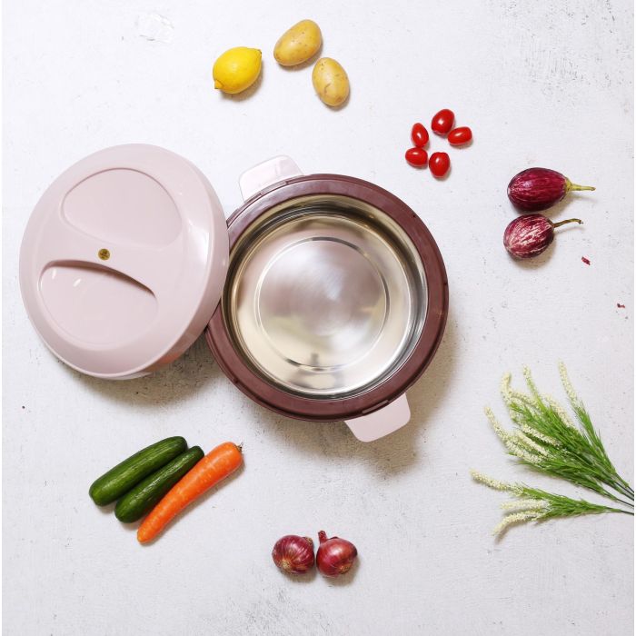 Royalford RF9725 2500ML Deluxe Insulated Casserole | Stainless Steel Interior Hot Pot with Twist Lock | Dishwasher Safe | Hot Food Storage Containers & Warmers | Storage Saver for Everyday Use | 1 Year Warranty