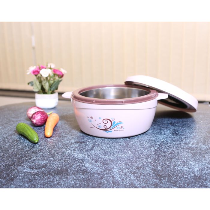 Royalford RF9725 2500ML Deluxe Insulated Casserole | Stainless Steel Interior Hot Pot with Twist Lock | Dishwasher Safe | Hot Food Storage Containers & Warmers | Storage Saver for Everyday Use | 1 Year Warranty