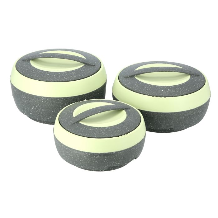 Royalford RF9731 3Pcs 1.5L, 2.5L & 3.5L Cosmos Insulated Casserole | Super PU Insulation Hot Pot with Stainless Steel Inner Casing | Dishwasher Safe | Serving Dishes with Lids | Hot Food Storage Container & Warmers