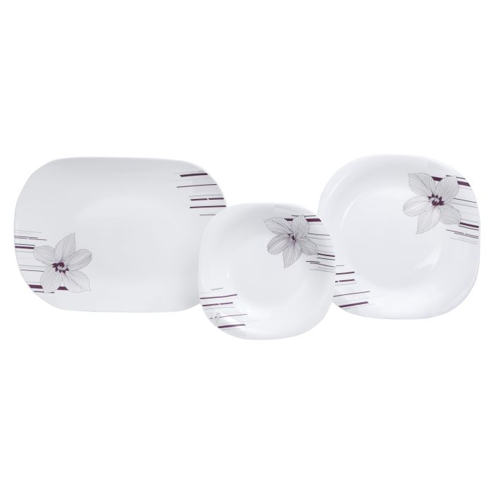 Royalford RF9758 71Pcs Opal Ware Dinner Set - Floral Design Plates, Bowls, Spoons & Salt & Pepper Set | Comfortable Handling | Ideal for Everyday Use, Family Get- Together, Restaurant, Banquet (Multi Colour)