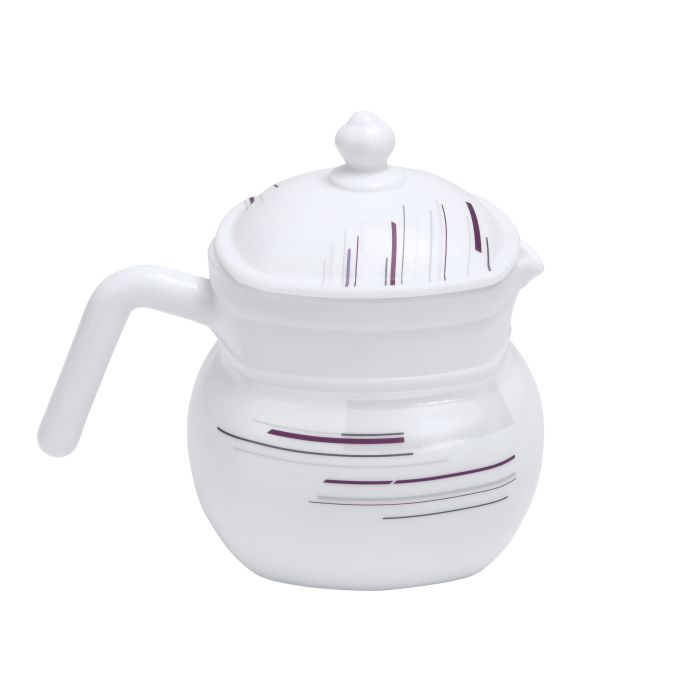 Royalford RF9759 97Pcs Opal Ware Dinner Set - Floral Design Plates, Bowls, Spoons, Cup & Saucer Tea Pot | Comfortable Handling | Ideal for Everyday Use, Family Get- Together, Restaurant, Banquet (Purple Design)