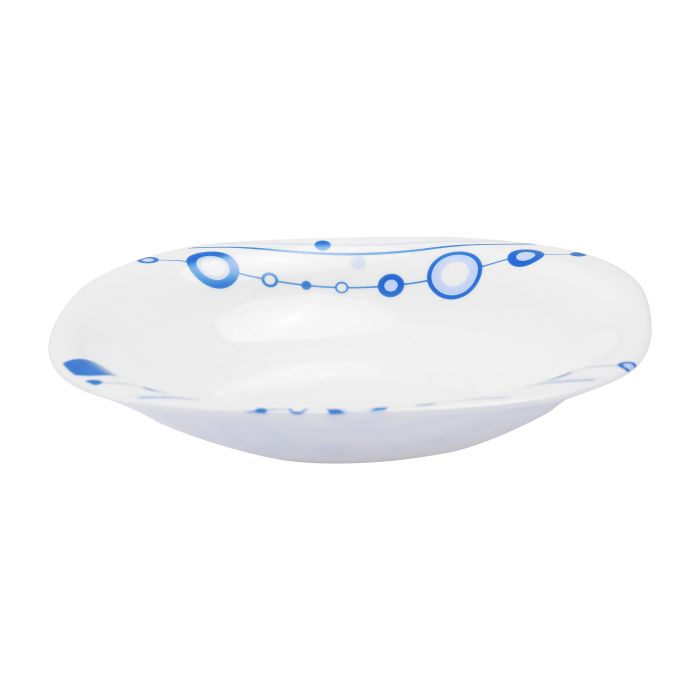 Royalford RF9760 97Pcs Opal Ware Dinner Set - Floral Design Plates, Bowls, Spoons, Cup & Saucer Tea Pot | Comfortable Handling | Ideal for Everyday Use, Family Get- Together, Restaurant, Banquet (Blue Design)