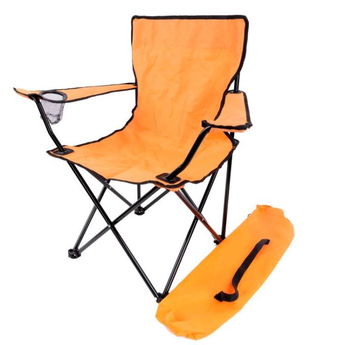 Royalford Camping Chair with Carrying Bag Foldable - Compact, Foldable & Heavy Duty Frame | Cup Holder, Storage Pocket | Shoulder Travel Bag, with 265Lbs Capacity | Ideal for Outdoor, Festival, & Beach Use