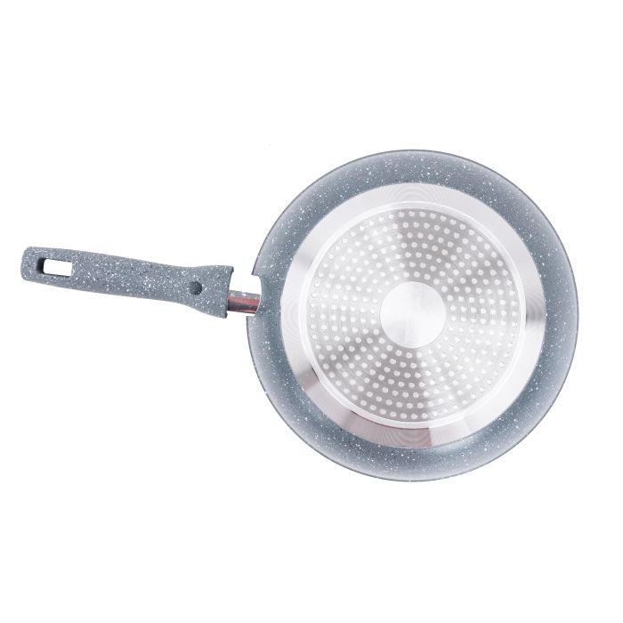 10pcs Forged Aluminium Cookware Set, Tempered Lid, RF9838GR | 3 Layer Durable Granite Coating forHealthy Cooking | Induction Compatible Base | Ideal for All Kitchen Cooking Tasks | Stay-Cool Handle