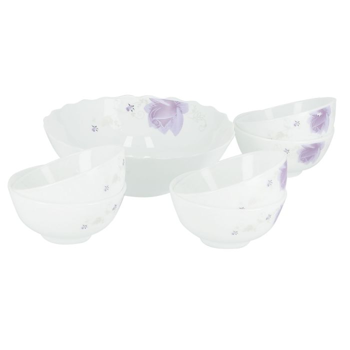 Royalford RF9858 7 Pcs Mixing Bowl - Premium Opalware Bowl Set - Nesting Food Storage Container Bowls | Microwave Freezer & Dishwasher Safe | Salad Serving Storing Food Casseroles - 8" & 4.5"