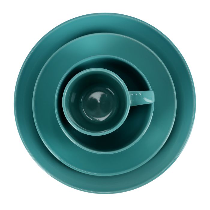 Royalford RF9868 16 Pcs Stoneware Dinner Set - Flat Dinner Plate, Side Plate, Bowl, Mug | Oven, Freezer & Dishwasher Safe | Serve Soup Pasta Noodles & More | Perfect for Home Restaurant Hotels & More