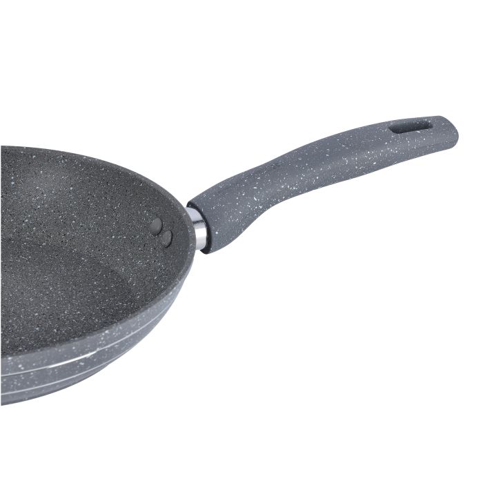 Royalford 28cm Smart Fry Pan with Lid - 5 Layer Granite Non-Stick Coating Pan | Multiple Hob Compatibility | Heat-Resistant Handle with Hanging Loop | Ideal Frying, Cooking, Sauteing & More