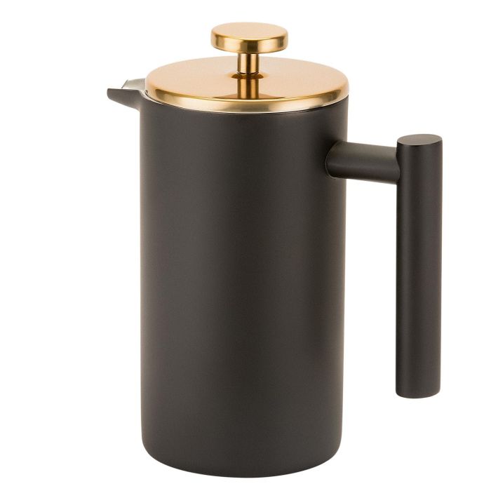 Royalford RFU9014 Cafetiere Stainless Steel Portable French Press Coffee Maker | Leak Resistant Double Walled Insulation | Hot Coffee for Hours - Preserves Flavour and Freshness (Black, 800 ML)