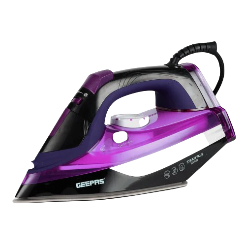 Geepas GSI24025 Ceramic Steam Iron | 3000W Powerful Iron with 480ml Water Tank | Adjustable Steam Control | Burst & Spray Function | Self-Cleaning | 2 Years Warranty