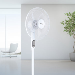 Geepas GF21159 Smart Stand Fan | WiFi & Bluetooth Control | 9-Hour Timer| 3-Speed Setting| 5 Blades| Full Copper Motor| Remote App| Adjustable Height| 2 Years Warranty