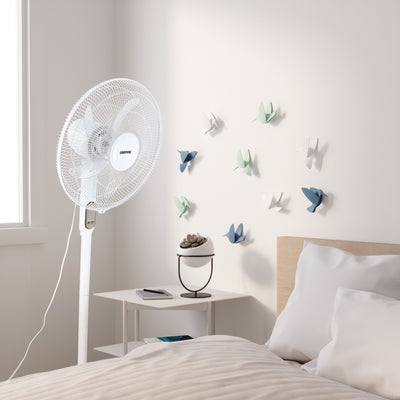 Geepas GF21159 Smart Stand Fan | WiFi & Bluetooth Control | 9-Hour Timer| 3-Speed Setting| 5 Blades| Full Copper Motor| Remote App| Adjustable Height| 2 Years Warranty