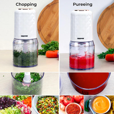 Geepas Multi Chopper GMC42012 | 500W| 0.5L Capacity Bowl |Stainless Steel Blades |Mincing Function| Coarse and Fine |Suitable for Vegetables, Fruits Etc/2 Year Warranty