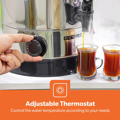 Geepas 15L Stainless Steel Water Boiler GK5219 | 1650W High Performance Electric Hot Water Dispenser| Durable Build| Safe to Use| Ideal for Home & Office|2 Years Warranty