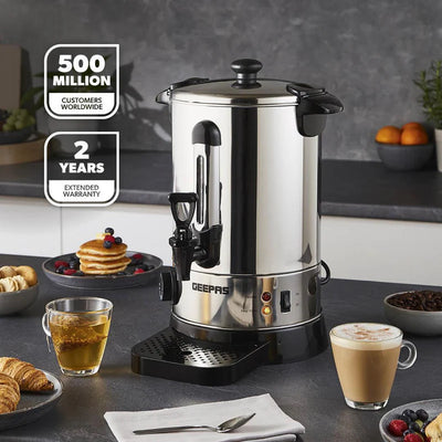 Geepas Stainless Steel Water Boiler 6.8L GK6154 | 1500W High Efficiency Electric Hot Water Dispenser| Durable Construction| Safe & Easy to Use| Perfect for Home & Office