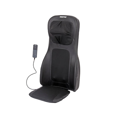 Geepas Full-Body Massage Chair Pad GM86104 | Shiatsu Kneading Massage, Vibration Function, Heating Therapy, Adjustable Intensity, Neck & Back Relaxation Cushion