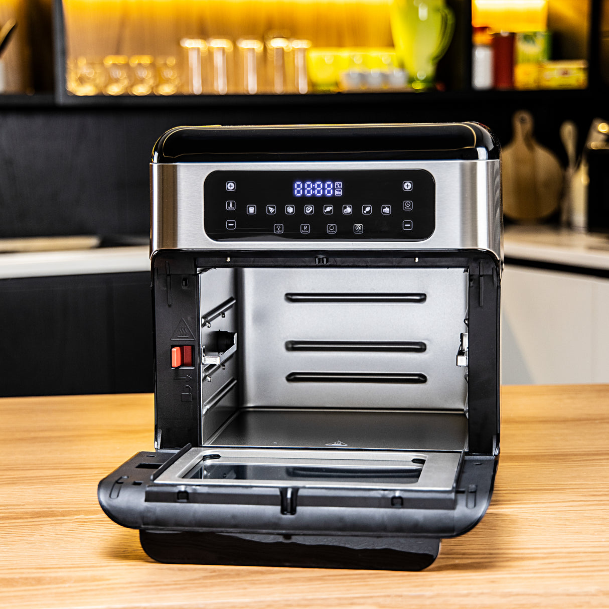 Geepas 1500W Air Fryer Oven Digital 9-in-1 Convection Air Fryer -Toaster Oven Combo Rotisserie & Dehydrator |  Oil-Free Countertop Oven | 90 min Timer |2 Years Warranty