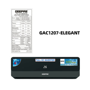 GEEPAS GAC1207 Elegant 12000 BTU Full DC Inverter AC | T3 Compressor | Hot & Cold Function | Low Noise Operation | Wide Voltage Range | High Air Volume | Elegant Design