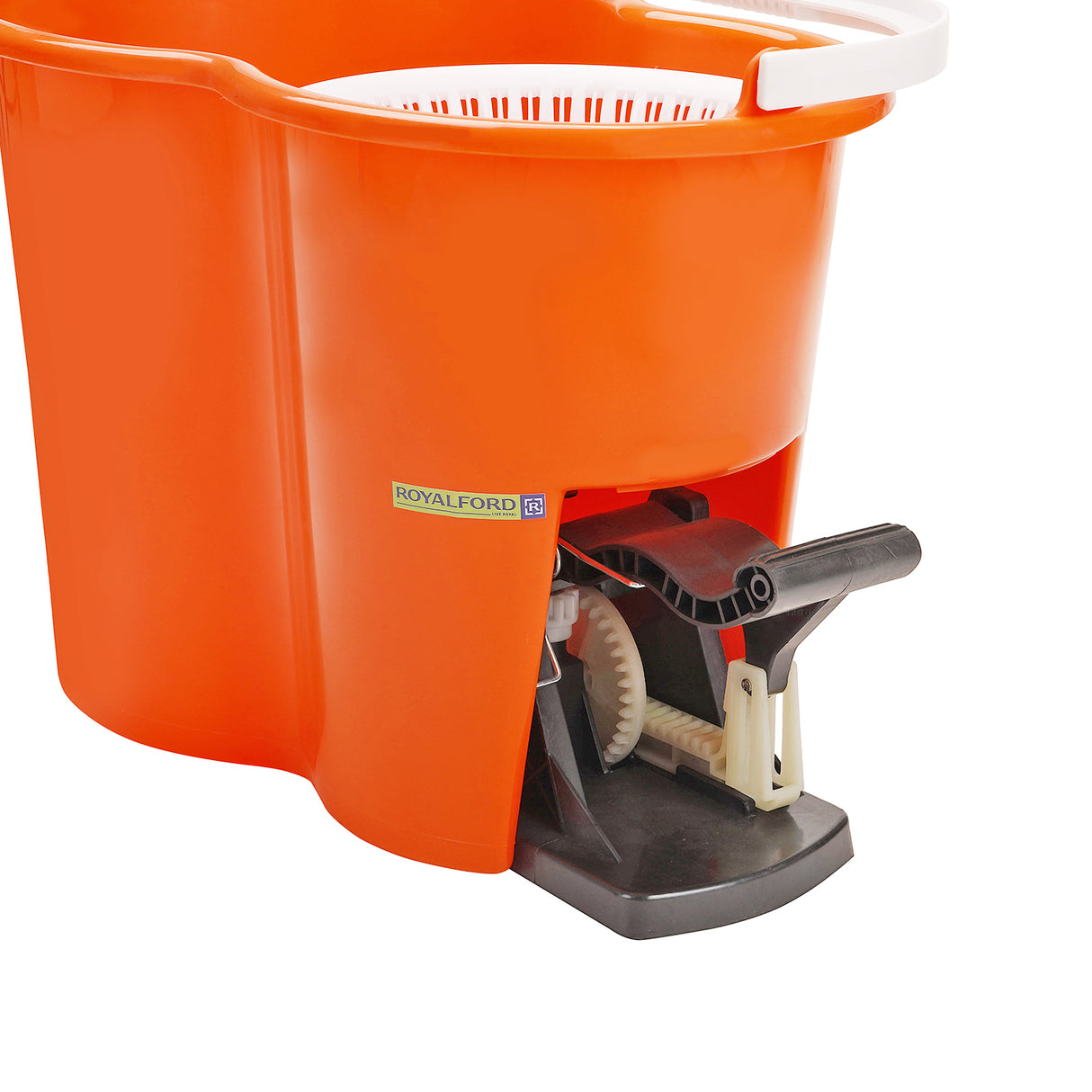 RoyalFord RF4238 Spin Easy Mop with Bucket | Stainless Steel Handle | Hands Free Wringing Microfiber Floor Cleaning Mop Set | Perfect for Home Tile & Marble Cleaning