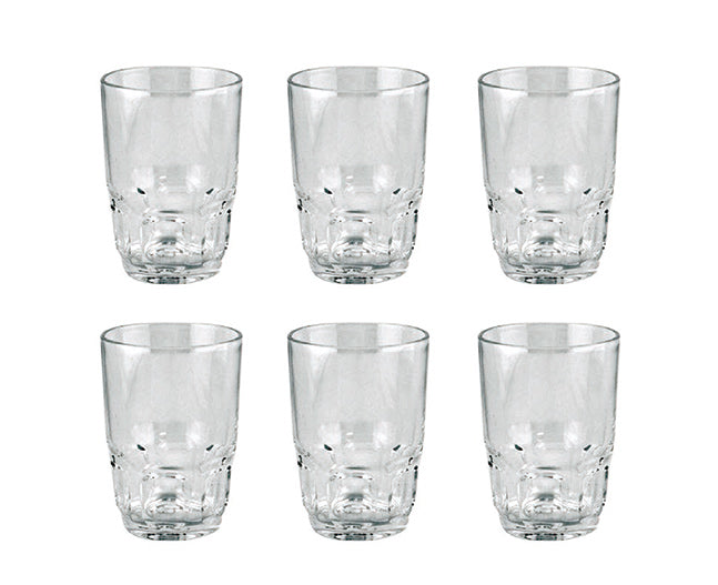 Royalford RF1096 GT6 6PCS Tumbler Set | 8oz Drinking Glasses Durable Everyday Water Juice Glass Set | Lightweight & Reusable Home Dining Glassware |Space-Saving Design