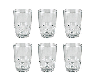 Royalford RF1096 GT6 6PCS Tumbler Set | 8oz Drinking Glasses Durable Everyday Water Juice Glass Set | Lightweight & Reusable Home Dining Glassware |Space-Saving Design