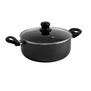 Royalford RF4999 8 Pcs Non-Stick Cookware Set | Glass Lids | Frypan | Saucepan & Casseroles | Durable Coating | Strong Handles | Dishwasher Safe for Daily Cooking Needs