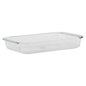 Royalford RF2694-GBD 1.8L Borosilicate Glass Baking Dish with Handles | Heat Resistant Oven, Microwave, Freezer & Dishwasher Safe Design | Clear Glass Casserole Dish