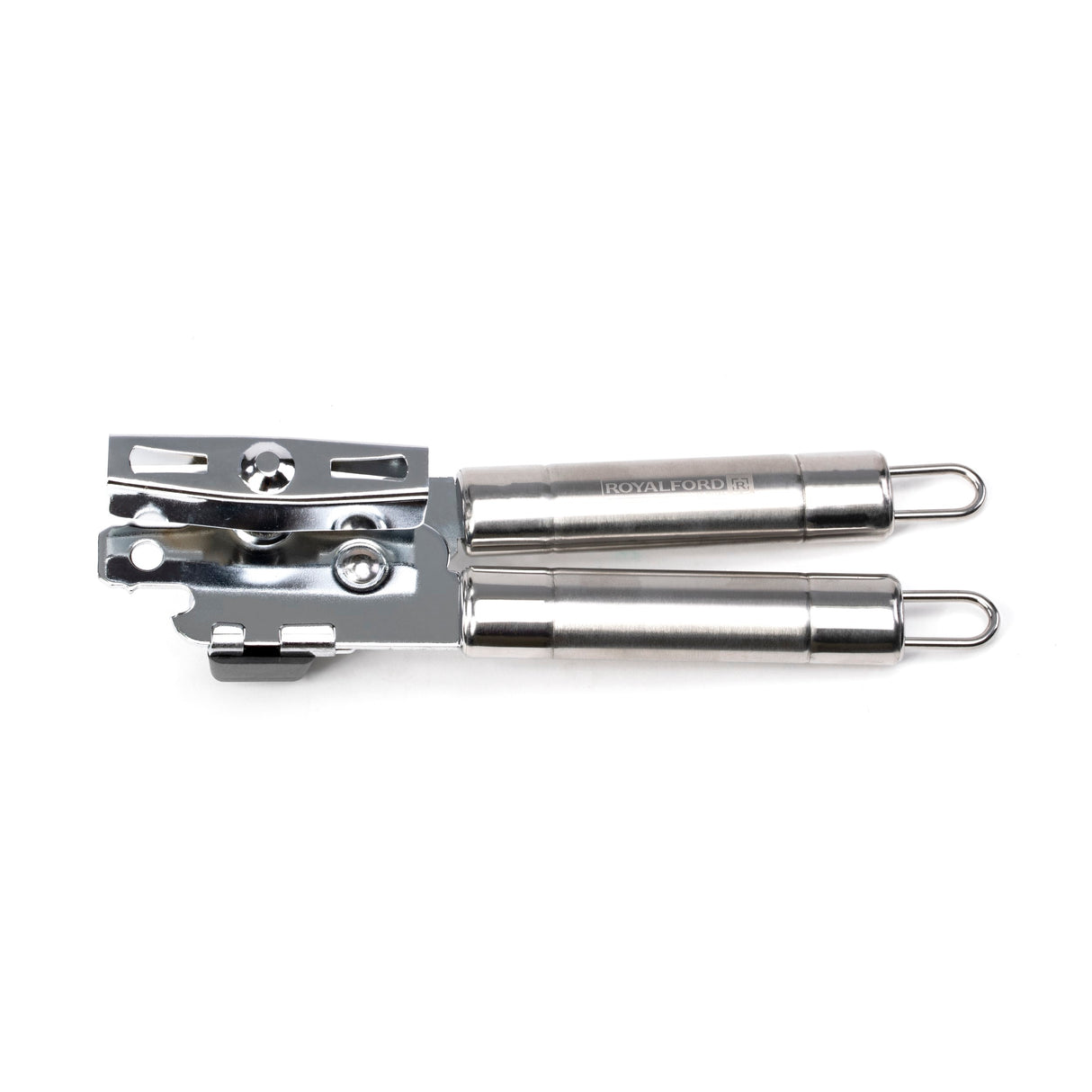 Royalford RF1184-O Stainless Steel Can Opener with Tube Handle | Heavy Duty Manual Tin Opener | Ergonomic Grip Sharp Cutting Wheel |Durable Kitchen Tool | Dishwasher Safe