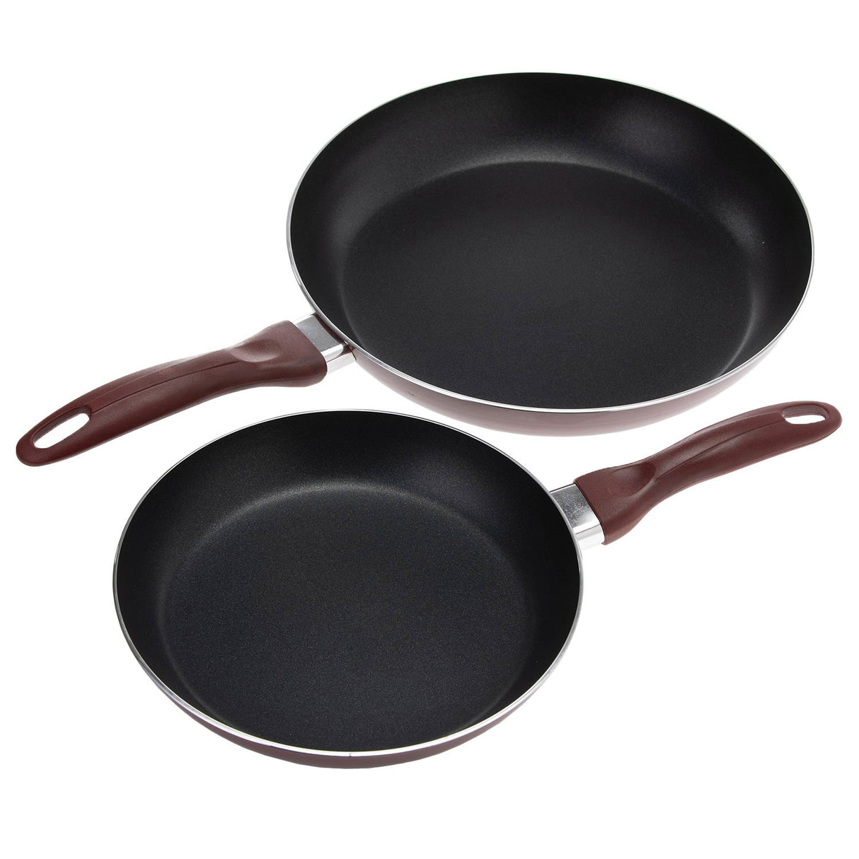 Royalford RF1754-FPSET 2-Piece Non-Stick Fry Pan Set | Reinforced Coating | 2.5mm Thick Double-Layer Aluminium |Heat-Resistant Bakelite Handles | Multi-Hob Compatibility