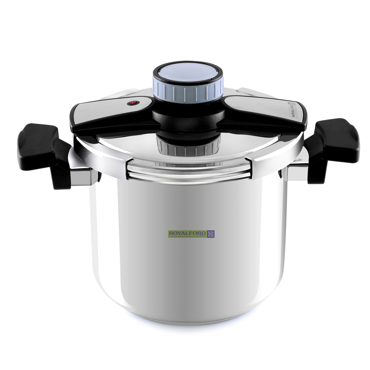 Royalford 7 Litre Stainless Steel Pressure Cooker RF7605 | Durable SS Body | Easy Lock Lid| Safety Valve & Precision Pressure Control Valve| Efficient For Family Cooking