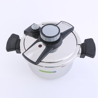 Royalford 7 Litre Stainless Steel Pressure Cooker RF7605 | Durable SS Body | Easy Lock Lid| Safety Valve & Precision Pressure Control Valve| Efficient For Family Cooking