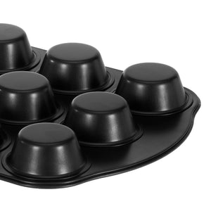 Royalford RF7042 12 Cup Muffin Pan | Non-Stick Baking Tray | Carbon Steel Cupcake & Muffin Tin with Even Heat Distribution | Durable Oven Safe Bakeware for Home Baking