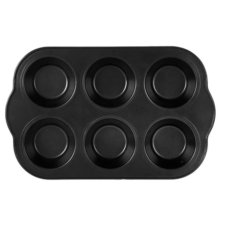 Royalford RF7043 6 Cup Jumbo Muffin Pan | Non-Stick Carbon Steel Baking Tray | Heavy-Duty Durable Cupcake & Muffin Mold | Even Heat Distribution & Easy Release Coating