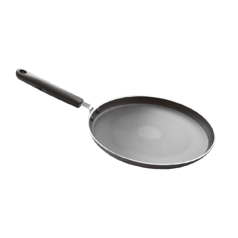 Royalford RF6081 28cm Non-Stick Pan Caker Flat Fry Pan | Induction Compatible Base| Special Grooved Non-Stick Technology | 3mm Thick Body & Strong Handle for Easy use