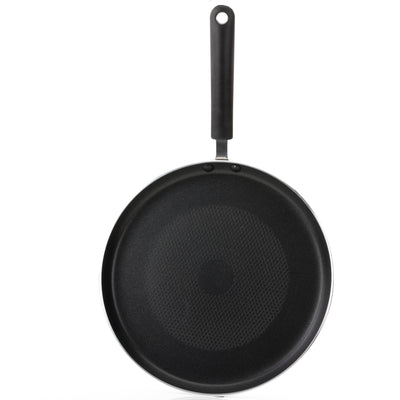 Royalford RF6081 28cm Non-Stick Pan Caker Flat Fry Pan | Induction Compatible Base| Special Grooved Non-Stick Technology | 3mm Thick Body & Strong Handle for Easy use