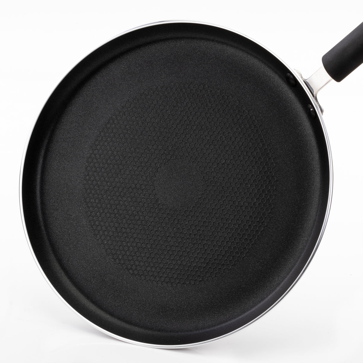 Royalford RF6081 28cm Non-Stick Pan Caker Flat Fry Pan | Induction Compatible Base| Special Grooved Non-Stick Technology | 3mm Thick Body & Strong Handle for Easy use