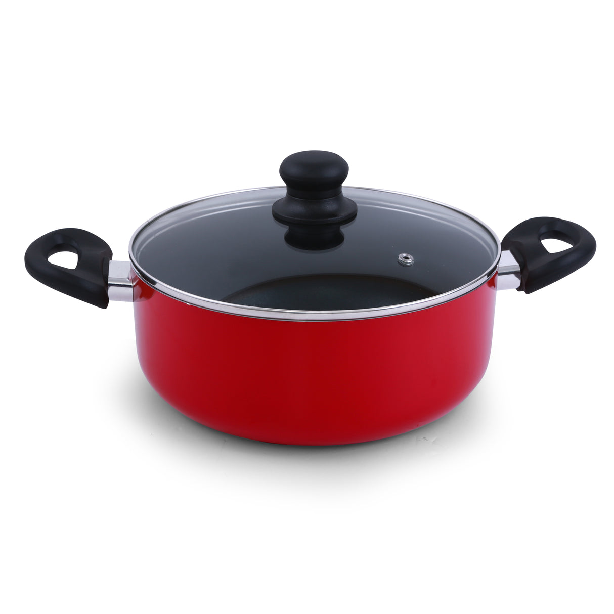 Royalford RF6082 8-Piece Non-Stick Cookware Set | Glass Lids| 24cm Frypan| 18cm Saucepan| 20cm & 24cm Casseroles| Durable Aluminium  Set for Daily Healthy Cooking